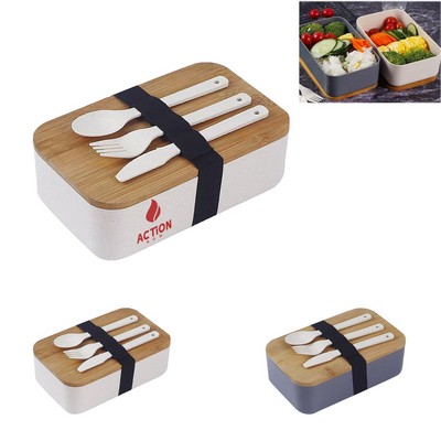 Wheat Straw Bento Lunch Box&Tableware Set