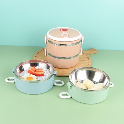 Portable Double Layer Stainless Steel Lunch Box
