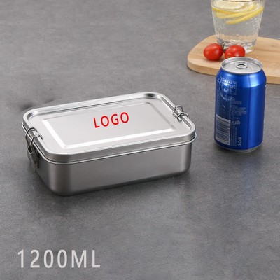 Large 304 Stainless Steel Lunch Box With Lockable Clip