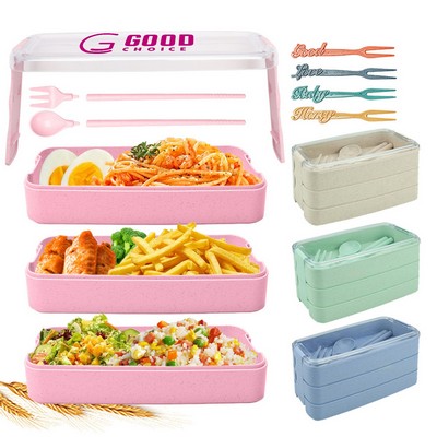 3-Layer Wheat Straw Lunch Bento Box