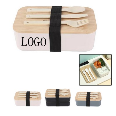 Japanese-Style Bamboo Covered Lunch Box